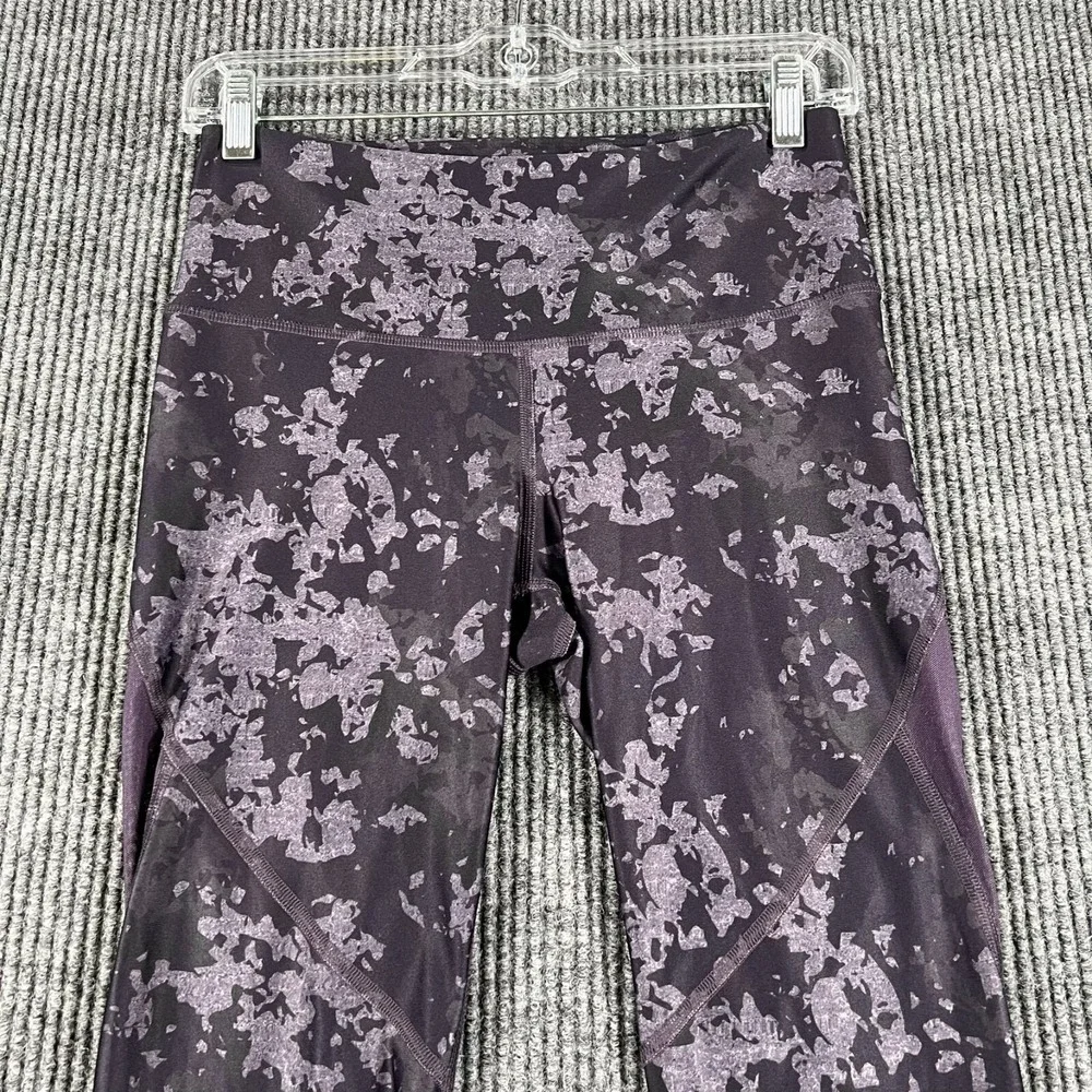 Under Armour Leggings Womens Medium Purple Compression Heat Gear Active Workout